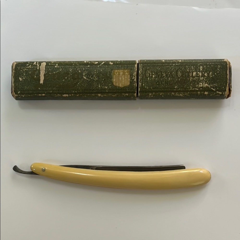 Vintage Straight Razor JA Henckels with Celluloid Handle